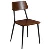 Flash Furniture Industrial Chair with Steel Frame, Wood Seat, PK2 2-XU-DG-60725-GG